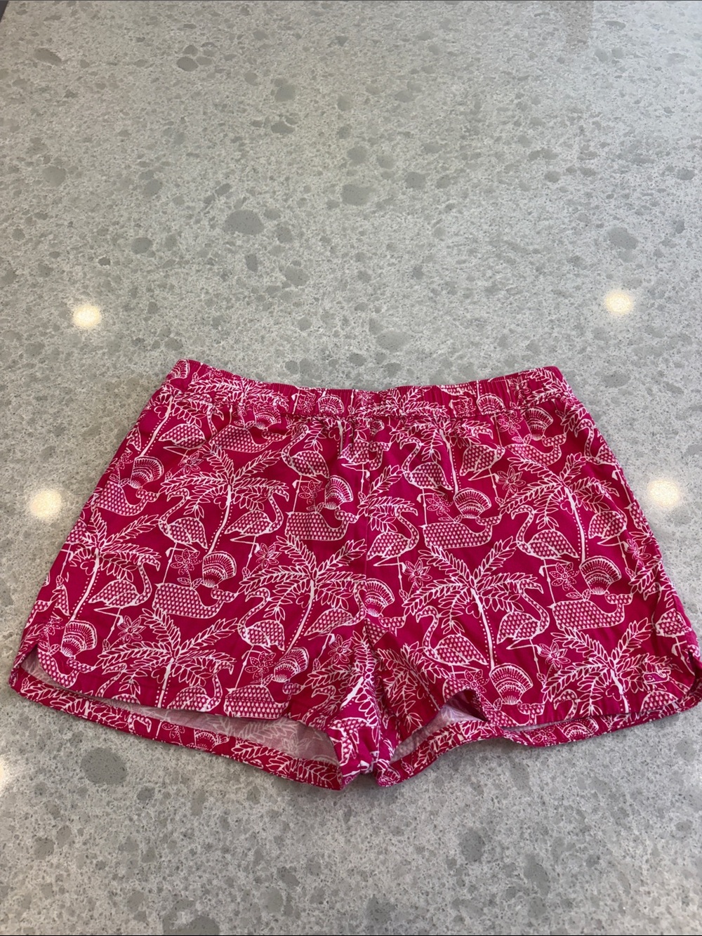 Vineyard Vines Pink Tropical Floral Elastic Waist Bike Shorts